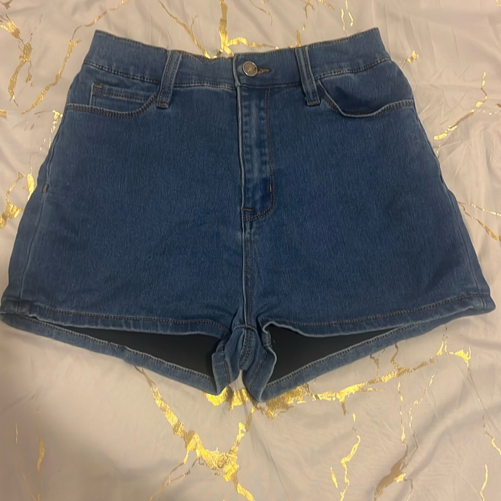 Blue denim shorts